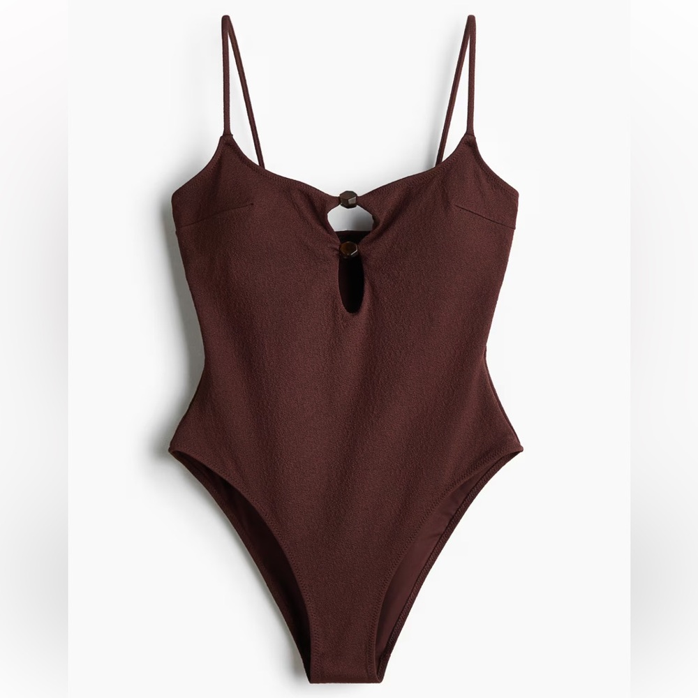H&M padded one piece high-leg swimsuit S NWT